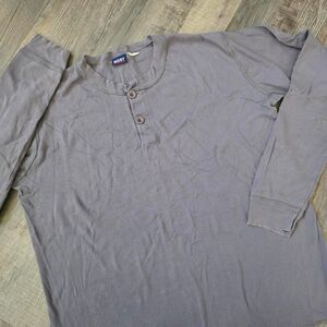 MOST Mens Gray Henley Long Sleeve Shirt